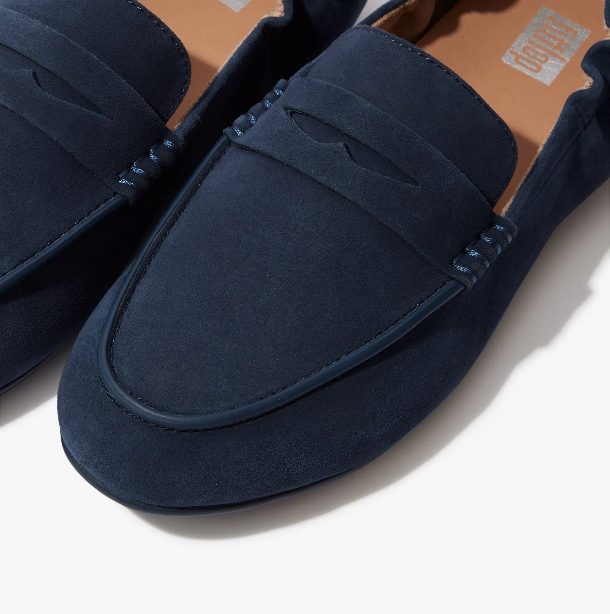 ALLEGRO Ladies Suede Penny Loafers Midnight Navy