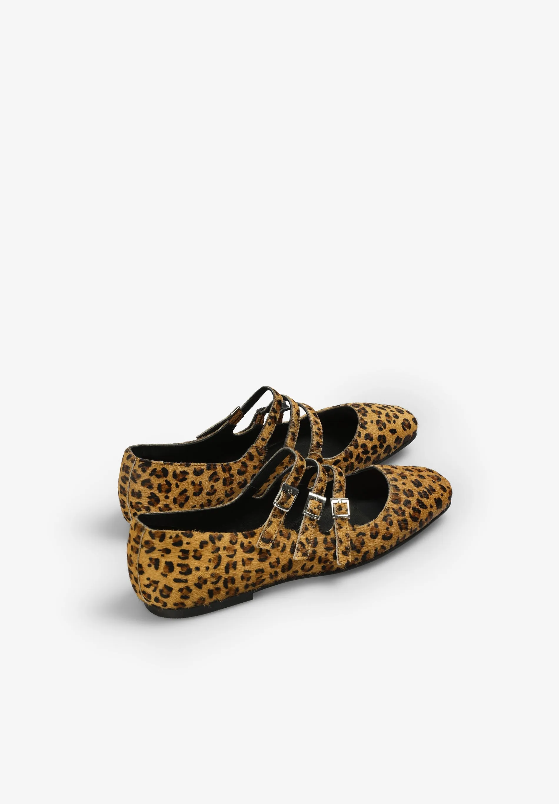 ANIMAL PRINT STRAPPY BALLET FLATS