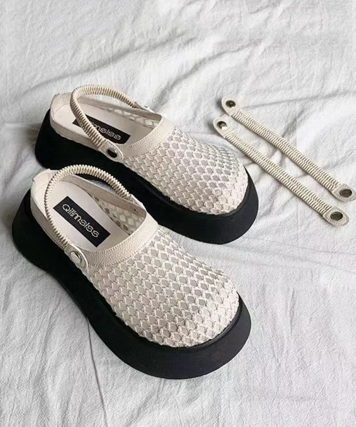 Apricot Sandals Platform Breathable Mesh Casual Splicing DD1043