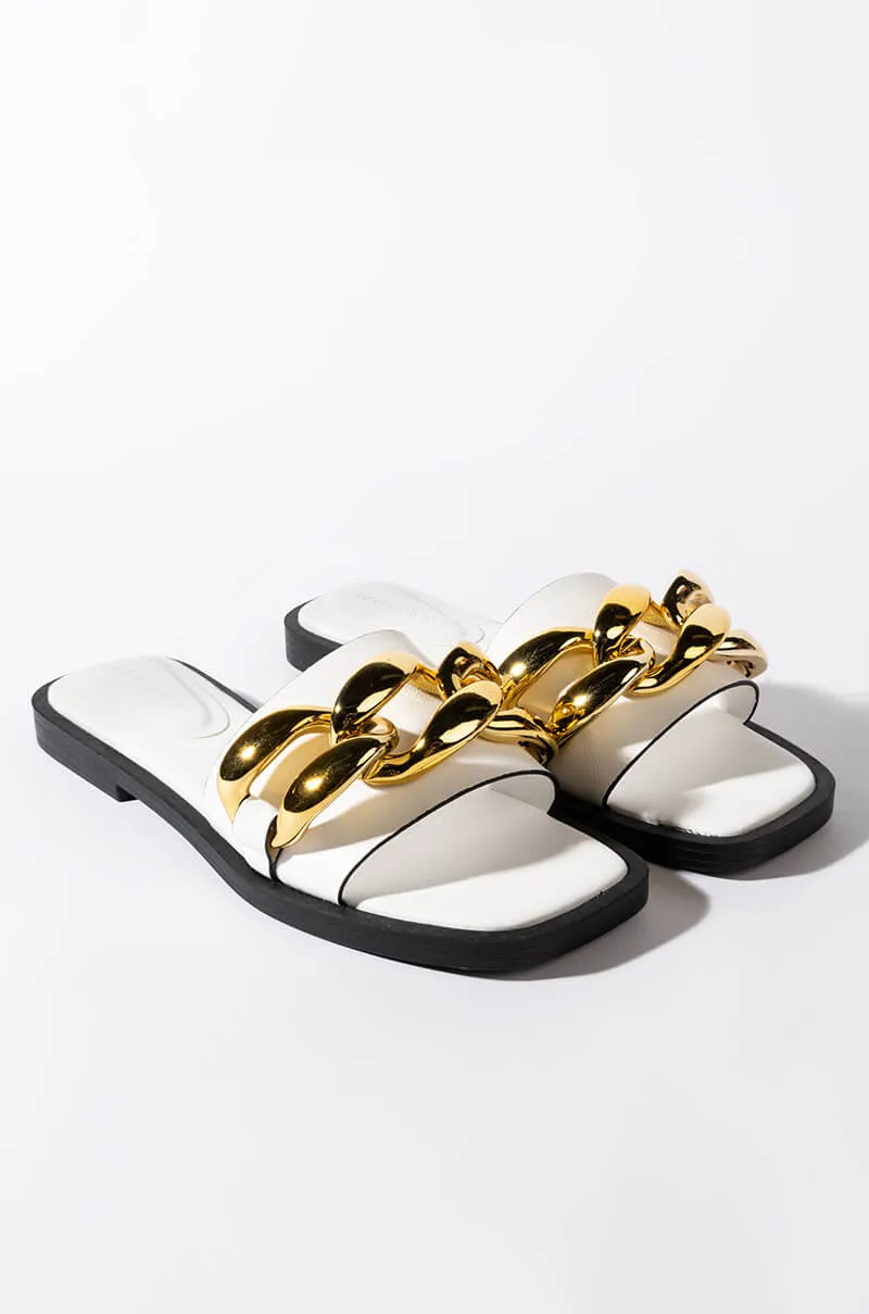 AZALEA WANG ALL DAY LONG FLAT SANDAL IN WHITE