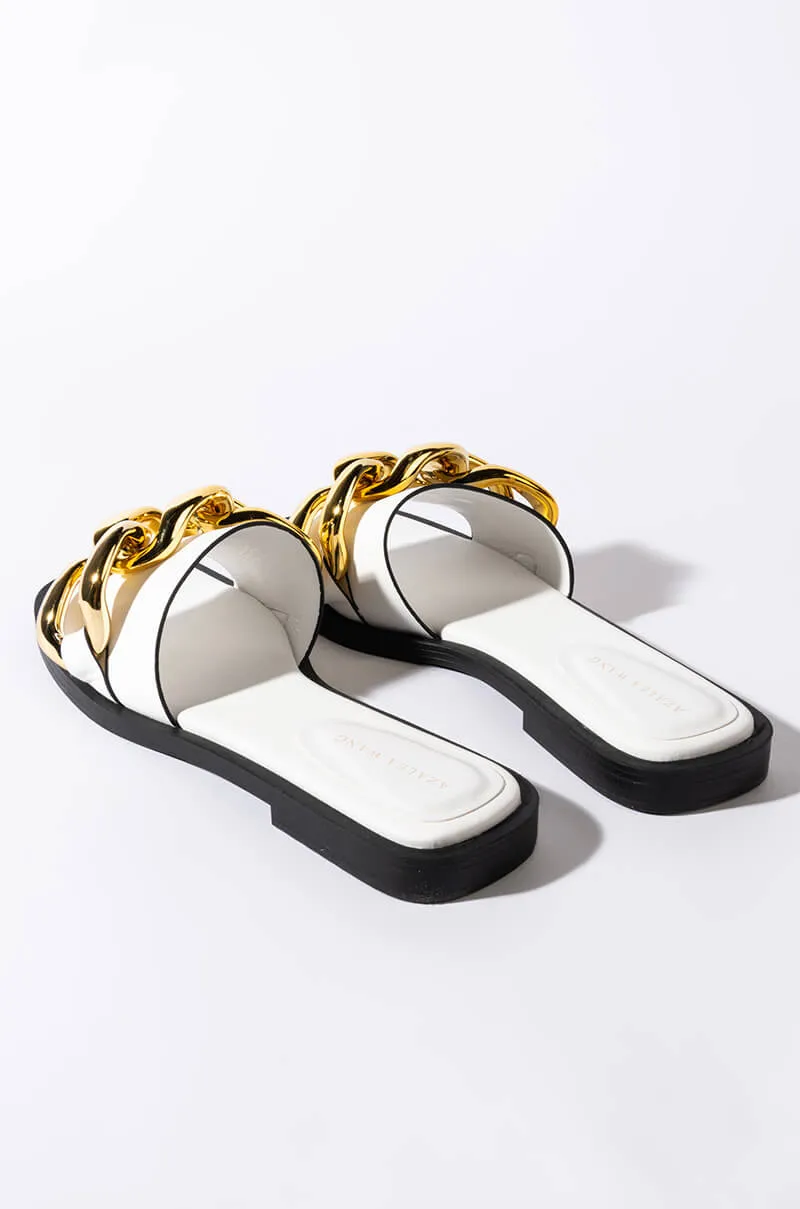 AZALEA WANG ALL DAY LONG FLAT SANDAL IN WHITE