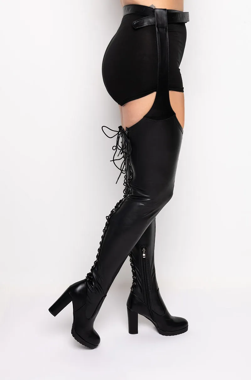 AZALEA WANG FEEL IT IN MY BONES CHUNKY BOOT IN BLACK