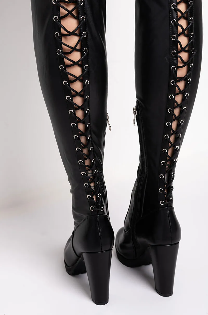 AZALEA WANG FEEL IT IN MY BONES CHUNKY BOOT IN BLACK