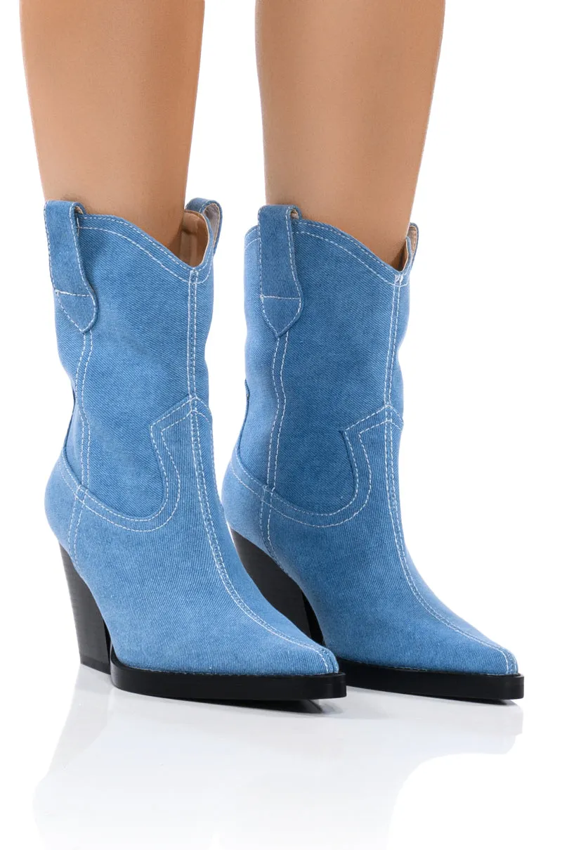 AZALEA WANG MATTY 2 IN 1 BOOT IN DENIM