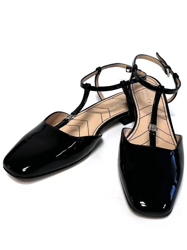 Ballet leather flat shoes 754136 BK000 black