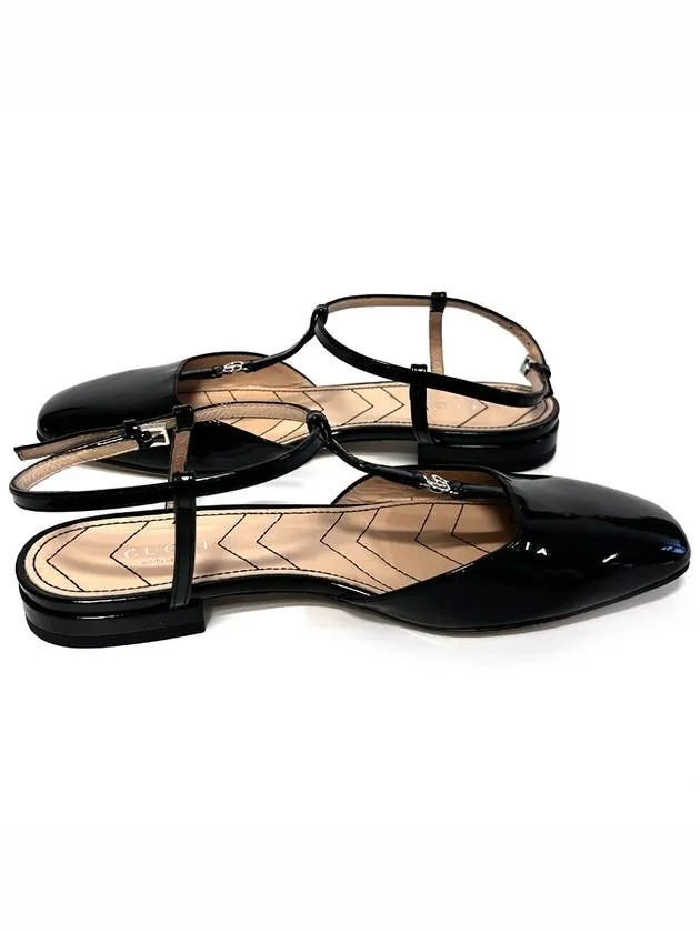 Ballet leather flat shoes 754136 BK000 black