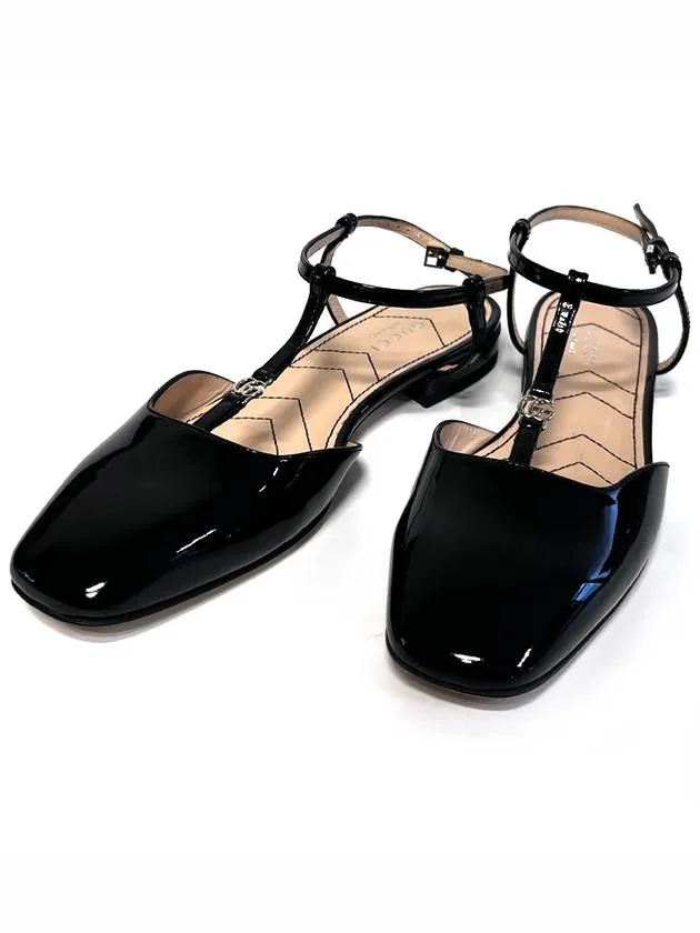 Ballet leather flat shoes 754136 BK000 black