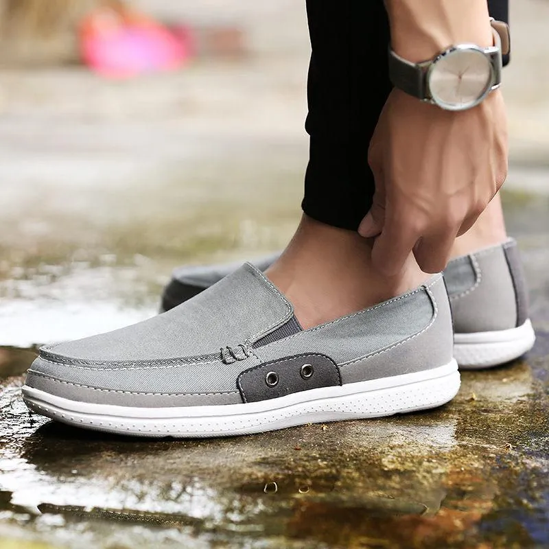 Canvas Men Flats Shoes Leisure Handmade Comfortable Male Shoes