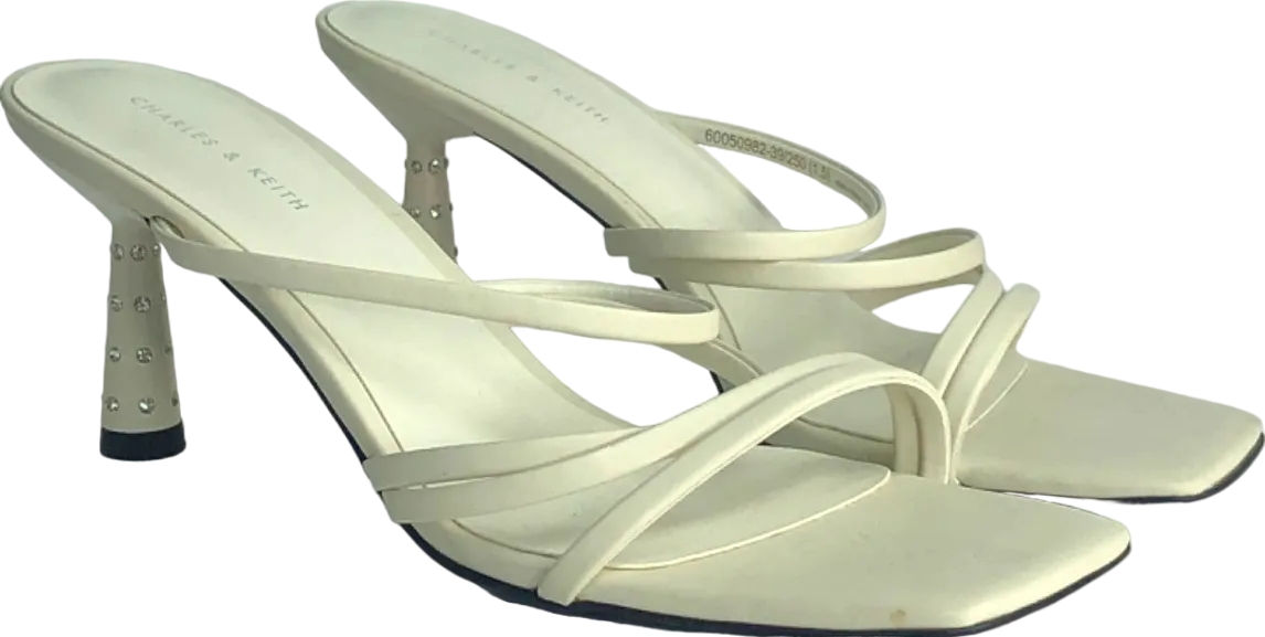 Charles & Keith White Strappy Heeled Sandals UK 6