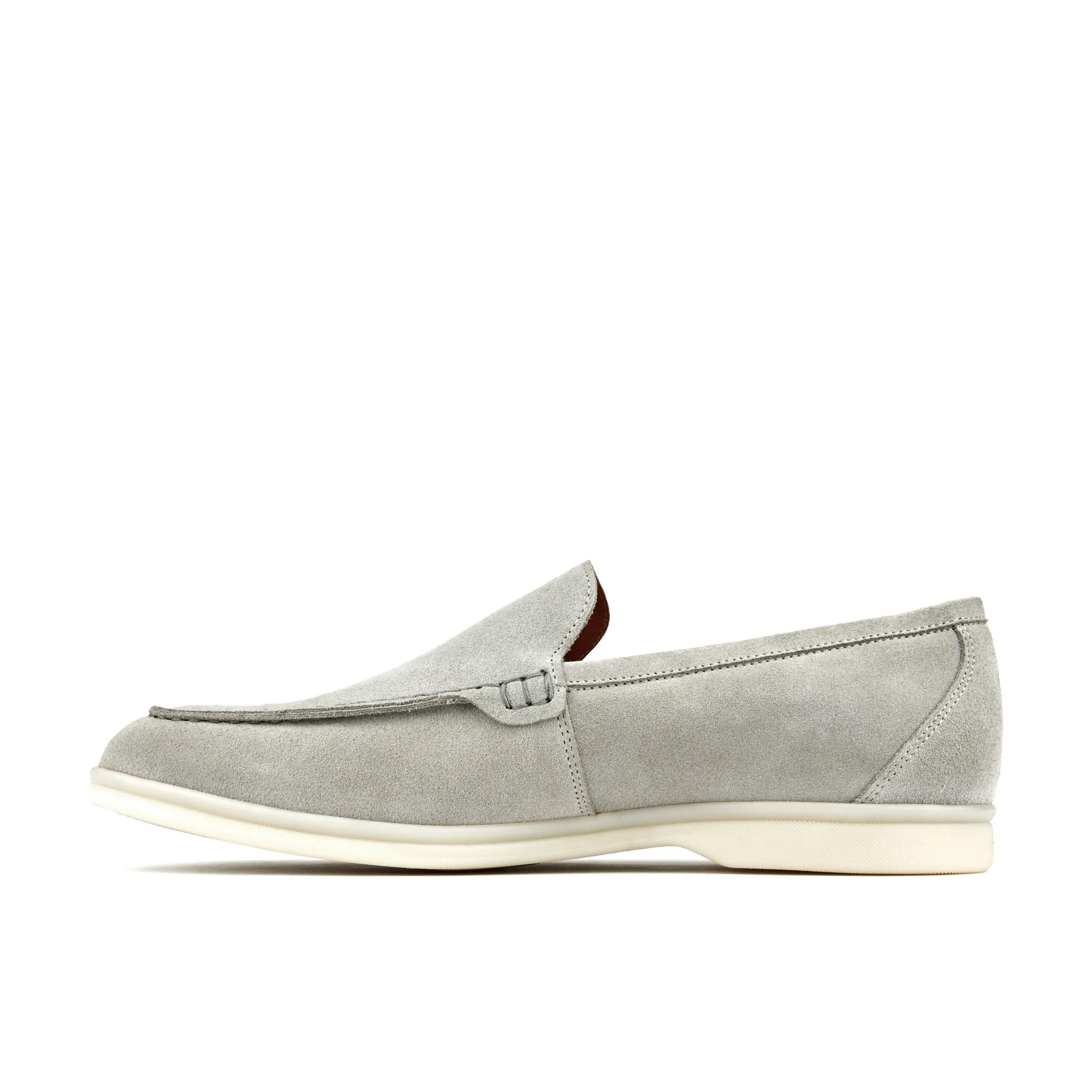 Cruise - Grey - Men's almond toe leather slip on in grey suede