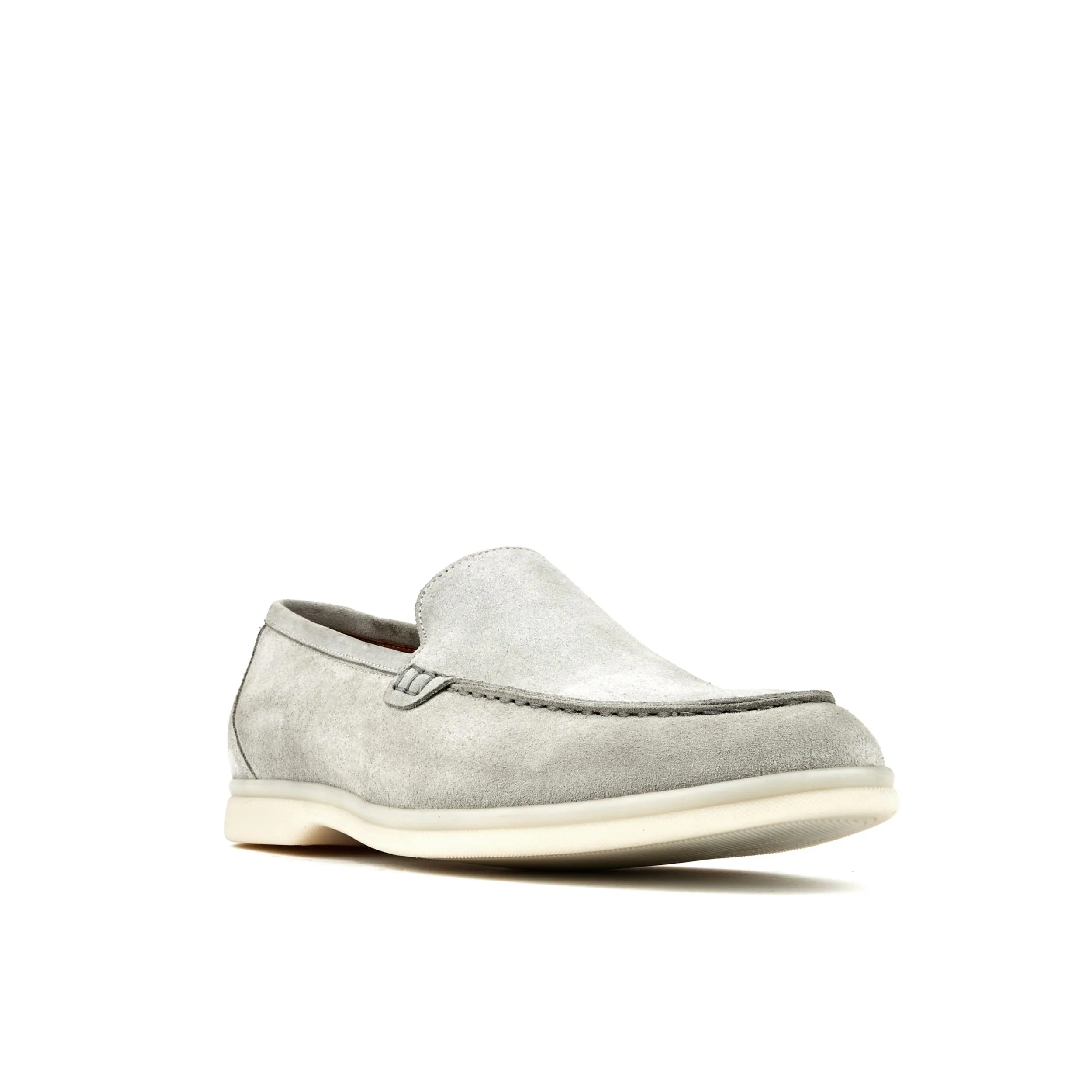 Cruise - Grey - Men's almond toe leather slip on in grey suede