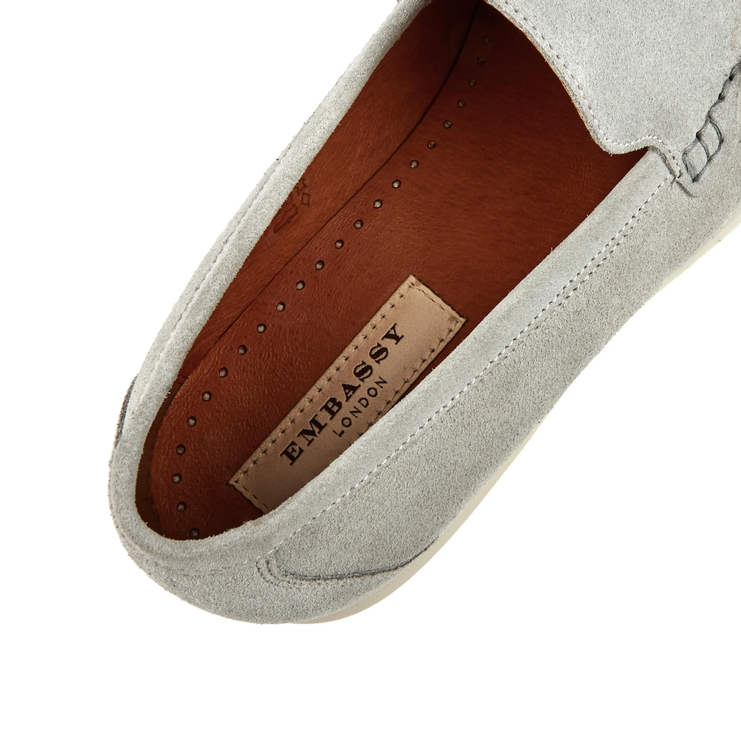 Cruise - Grey - Men's almond toe leather slip on in grey suede