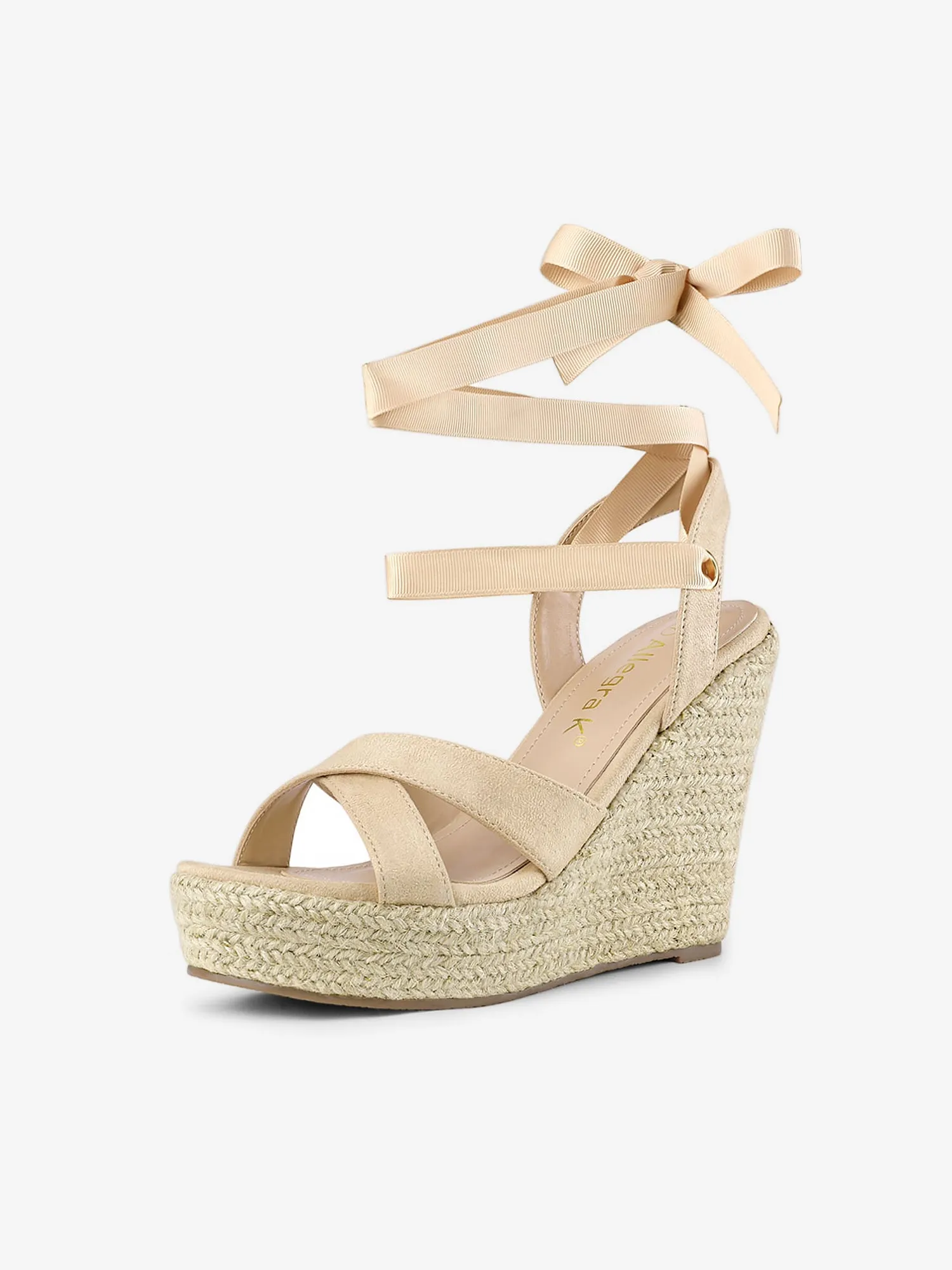 Espadrille Platform Lace Up Wedges Sandals