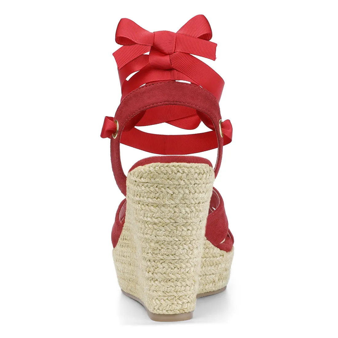 Espadrille Platform Lace Up Wedges Sandals