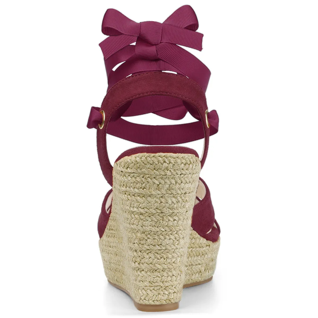 Espadrille Platform Lace Up Wedges Sandals