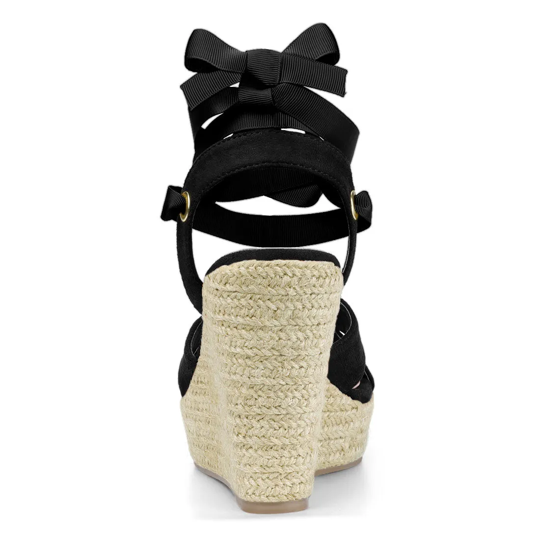 Espadrille Platform Lace Up Wedges Sandals