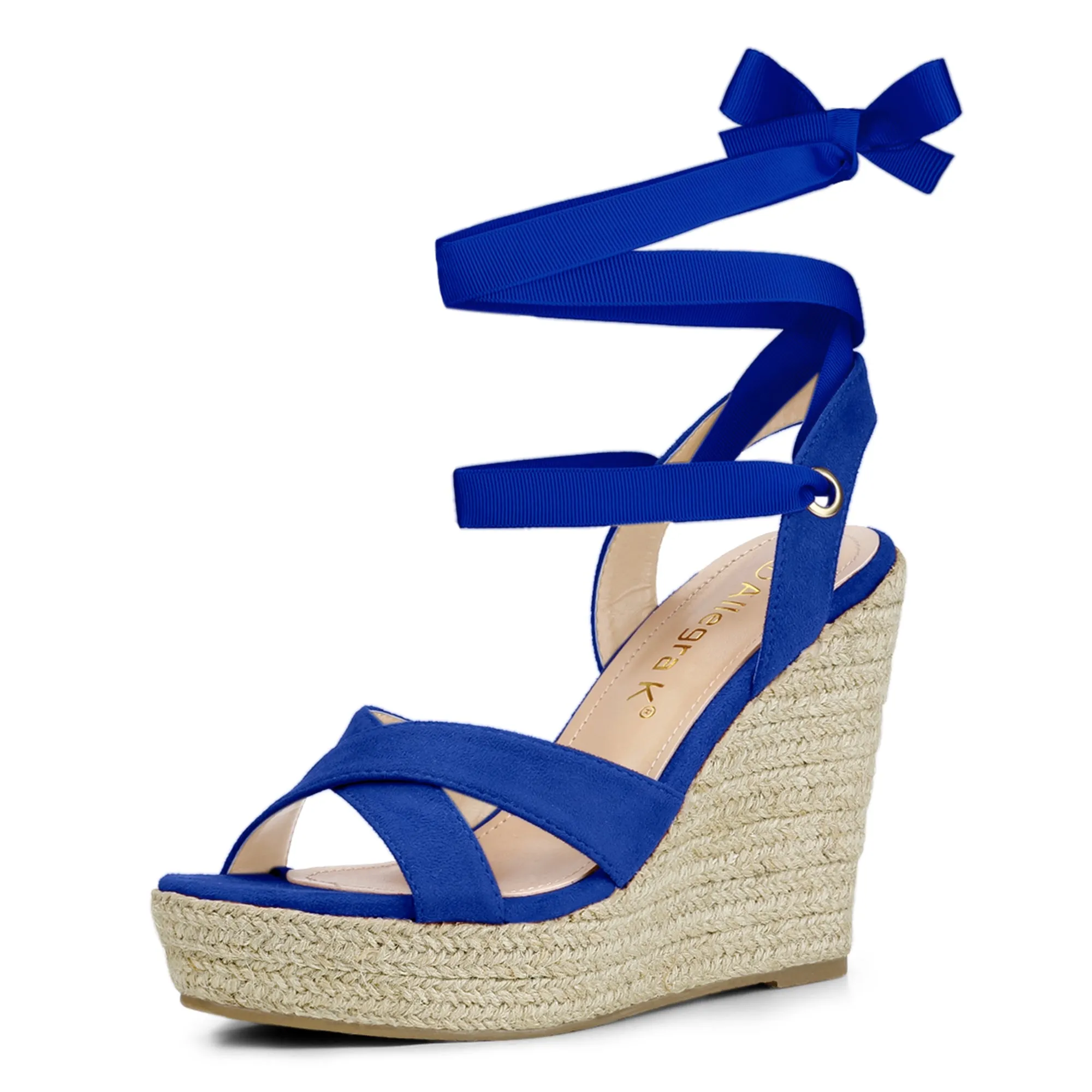 Espadrille Platform Lace Up Wedges Sandals