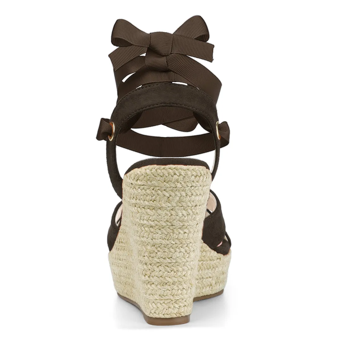 Espadrille Platform Lace Up Wedges Sandals