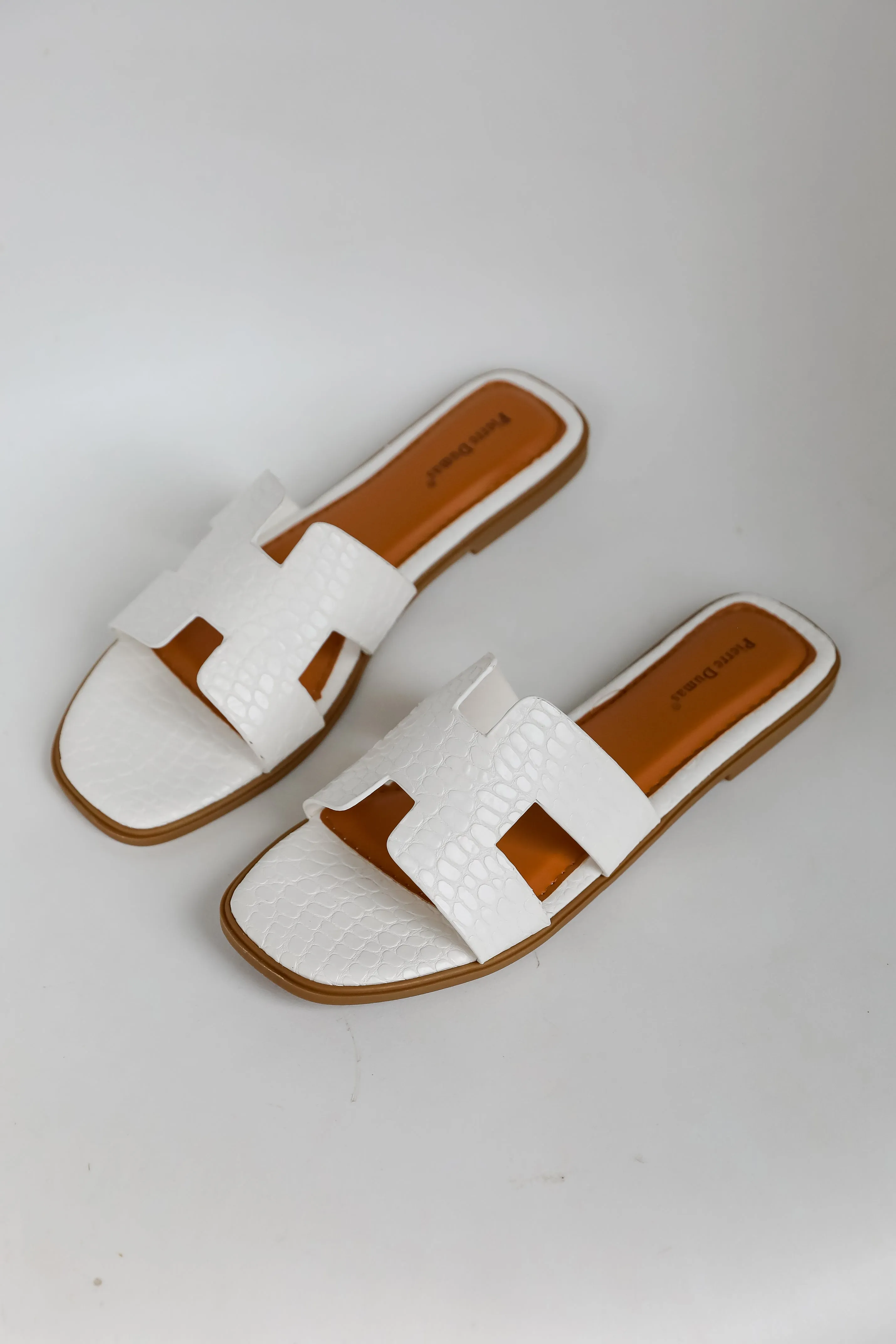 FINAL SALE - Take The Chance White Slide Sandals