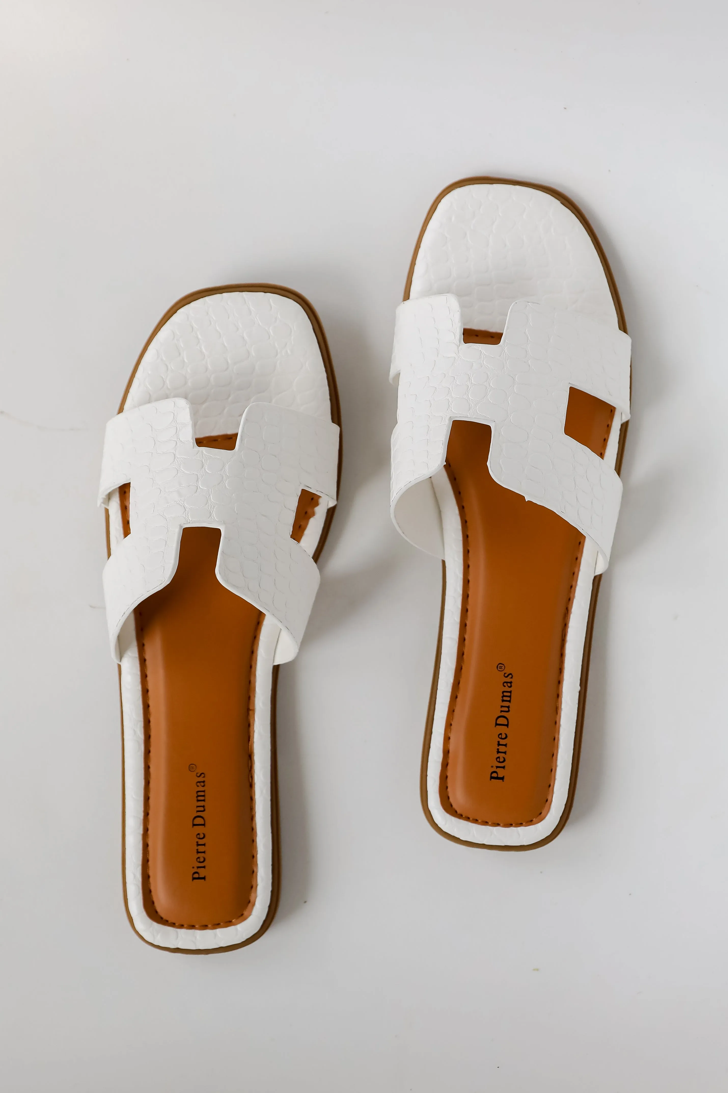 FINAL SALE - Take The Chance White Slide Sandals