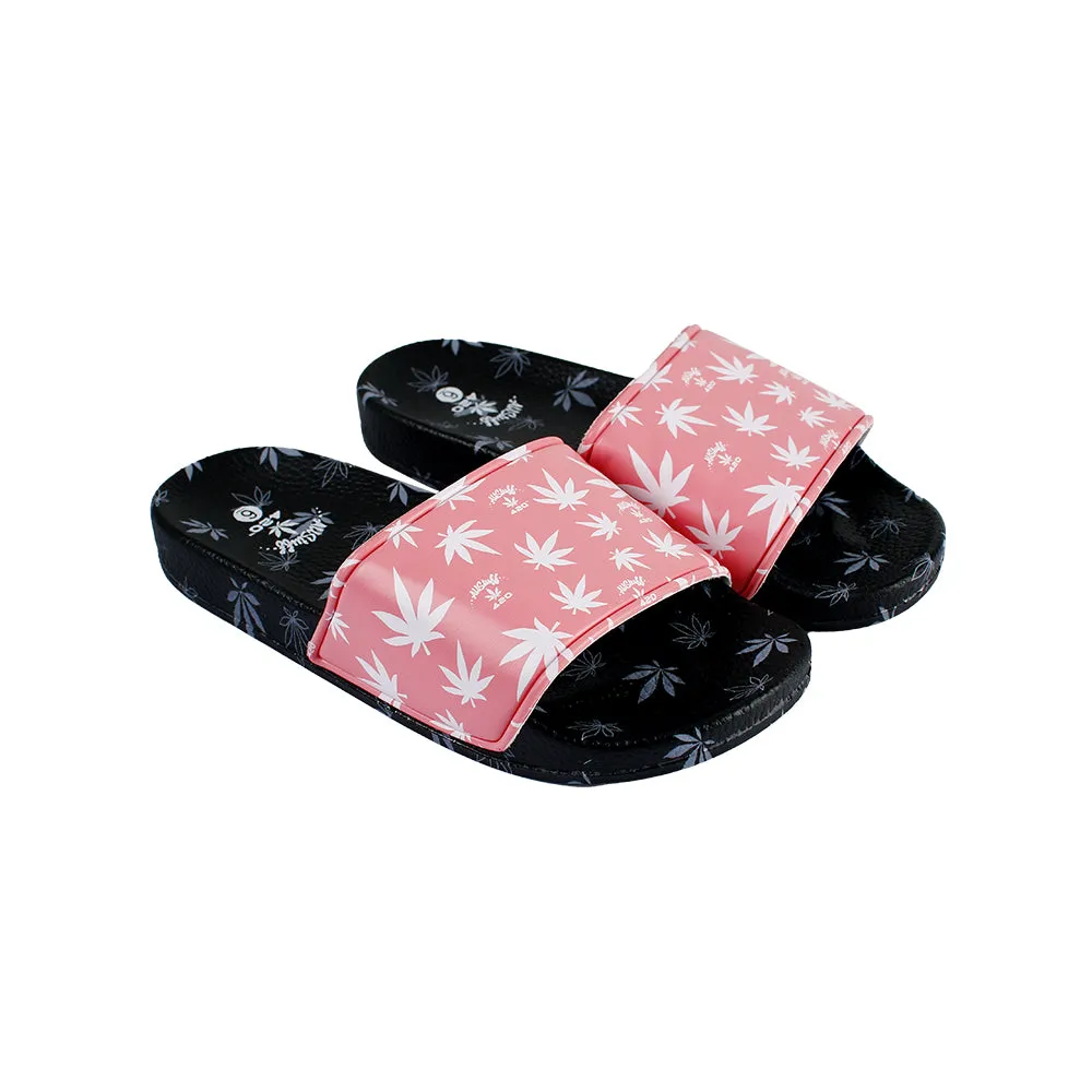 Himpy Slides - Mens Pink Cherry Pie Black Sandal - 1 Pair Per Pack