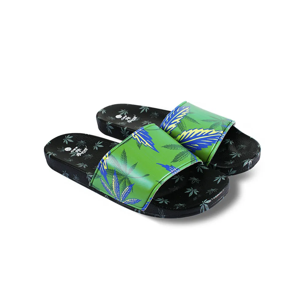 Himpy Slides - Mens Tropicana Cookies Dark Green Sandal - 1 Pair Per Pack