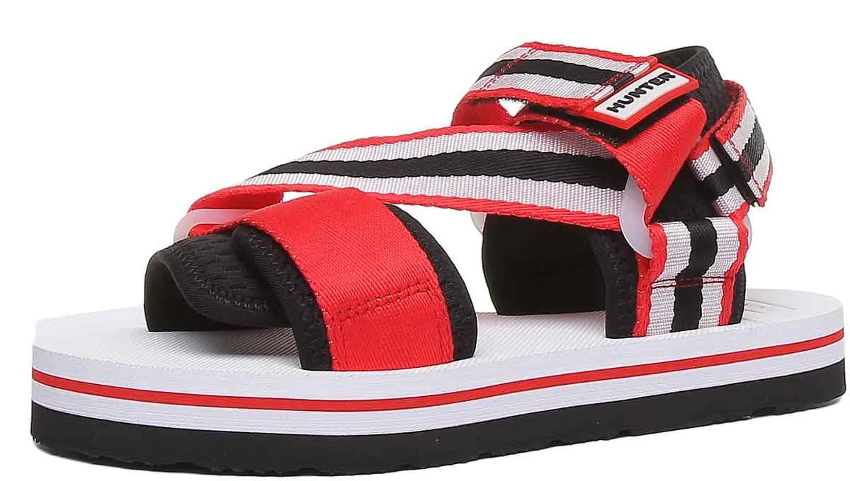 Hunter Beach Sandal In White Red