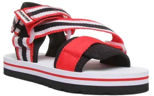 Hunter Beach Sandal In White Red