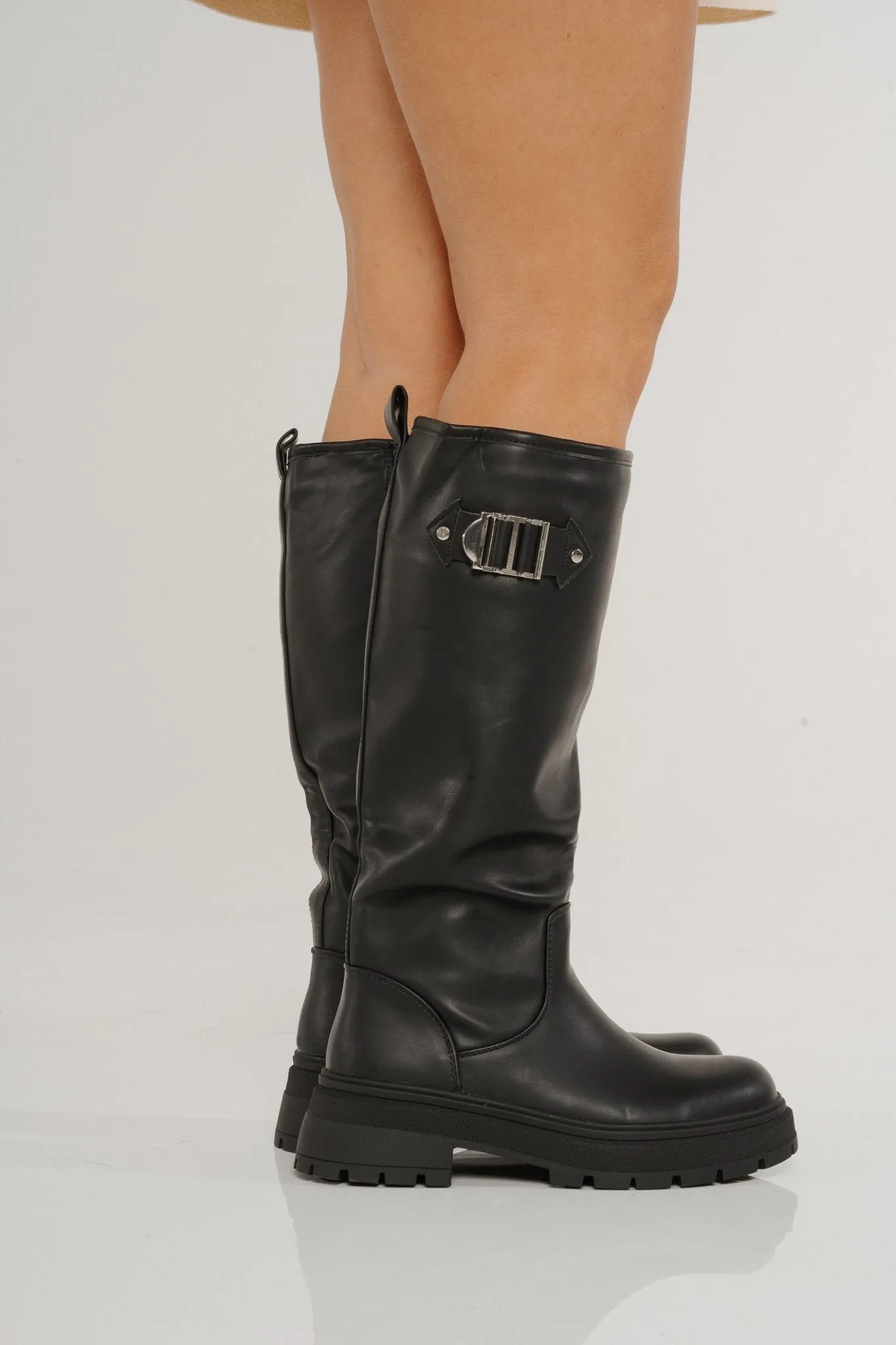 Izzy Longline Biker Boot In Black