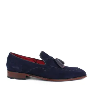 Jeffery West - Soprano Velour Tassel Loafers in Navy