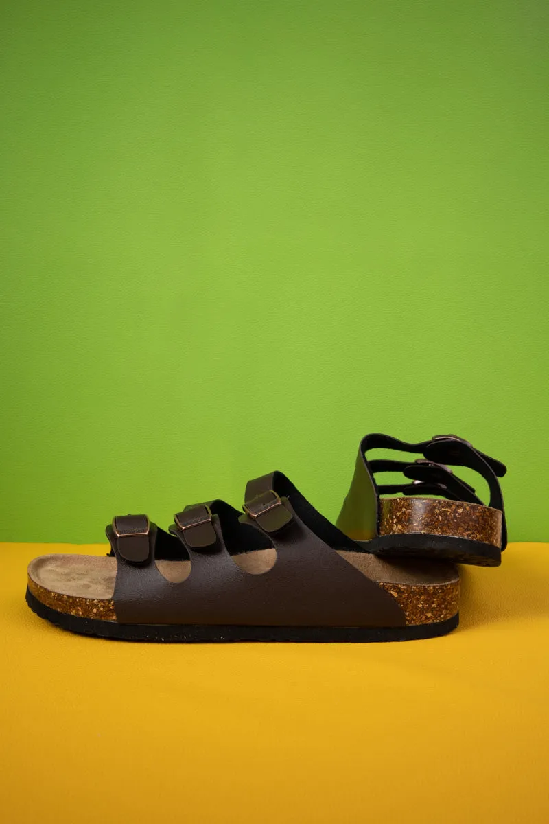 Maibulun | Deidra Tri-Strap Footbed Sandal - Brown