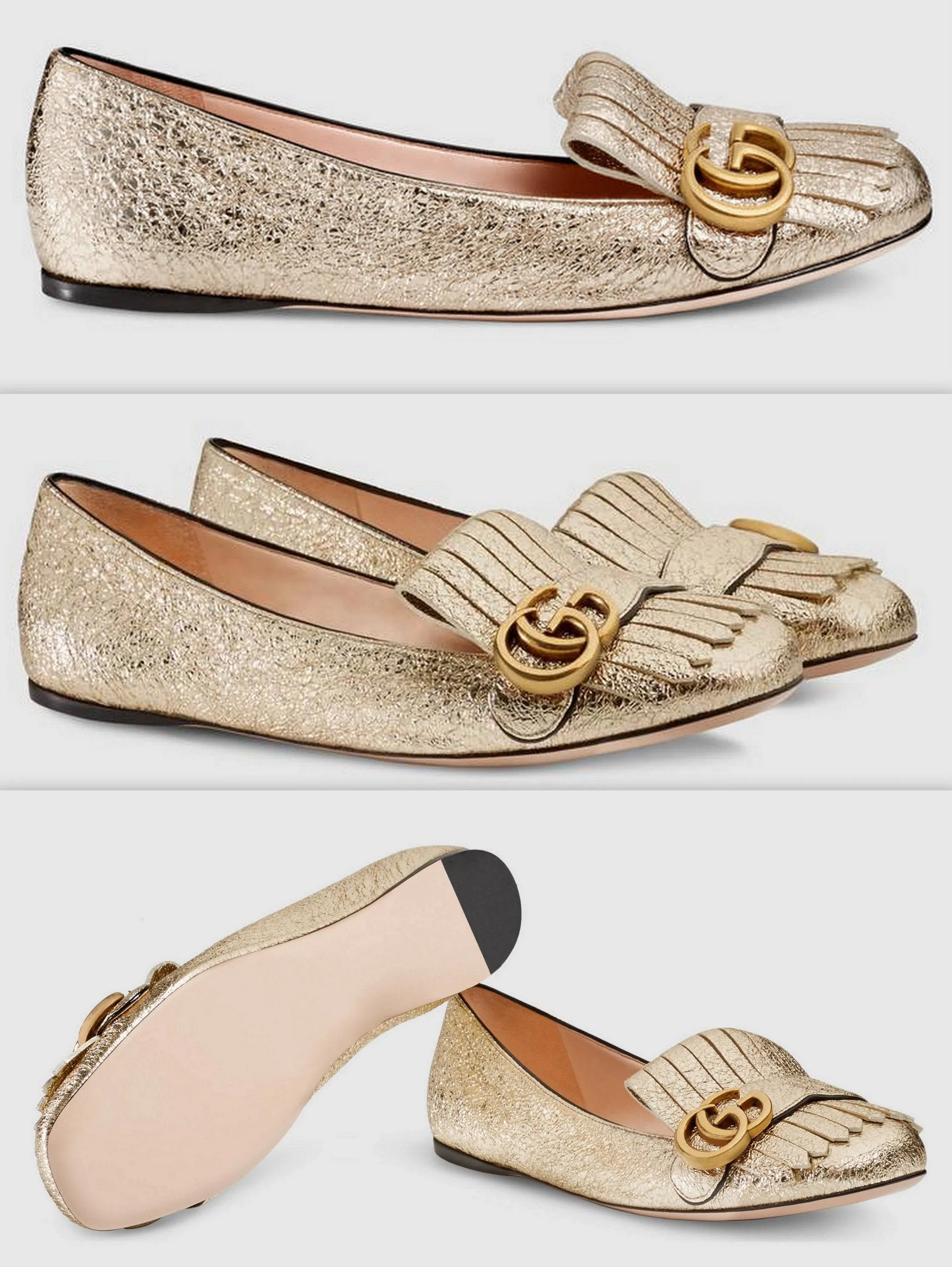 Metallic Ballet Leather Flat