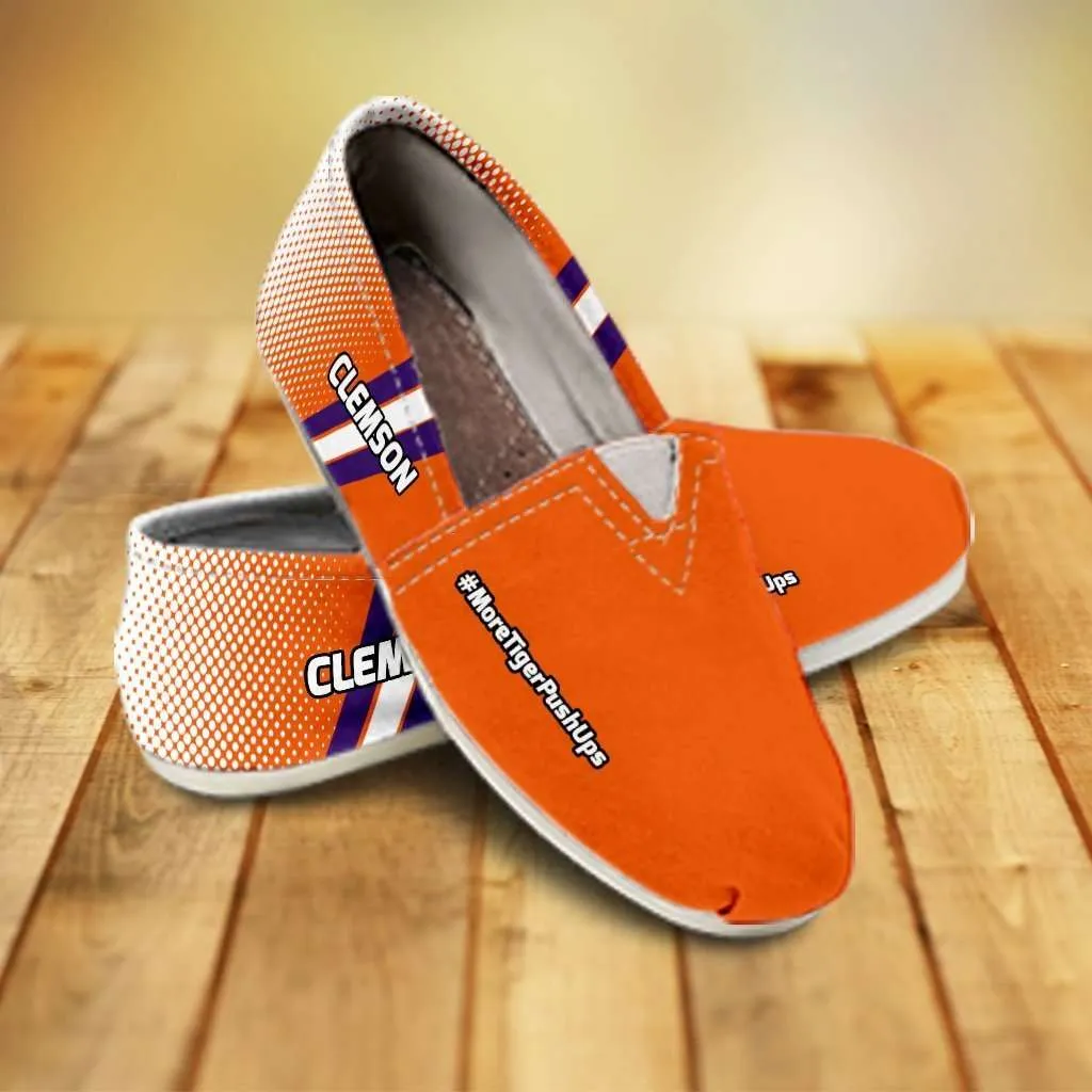 #MoreTigerPushUps Clemson Fan Ladies Casual Slip-on Flats