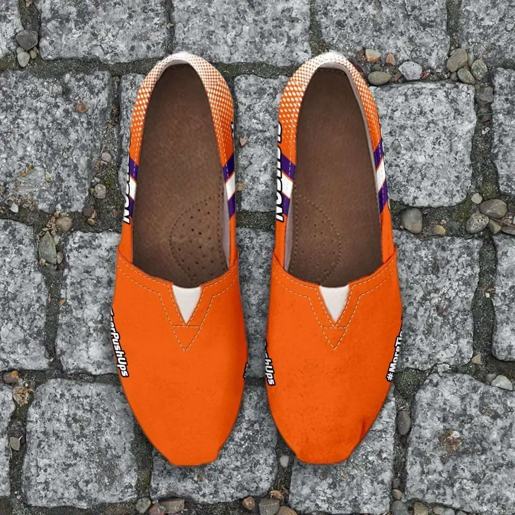 #MoreTigerPushUps Clemson Fan Ladies Casual Slip-on Flats