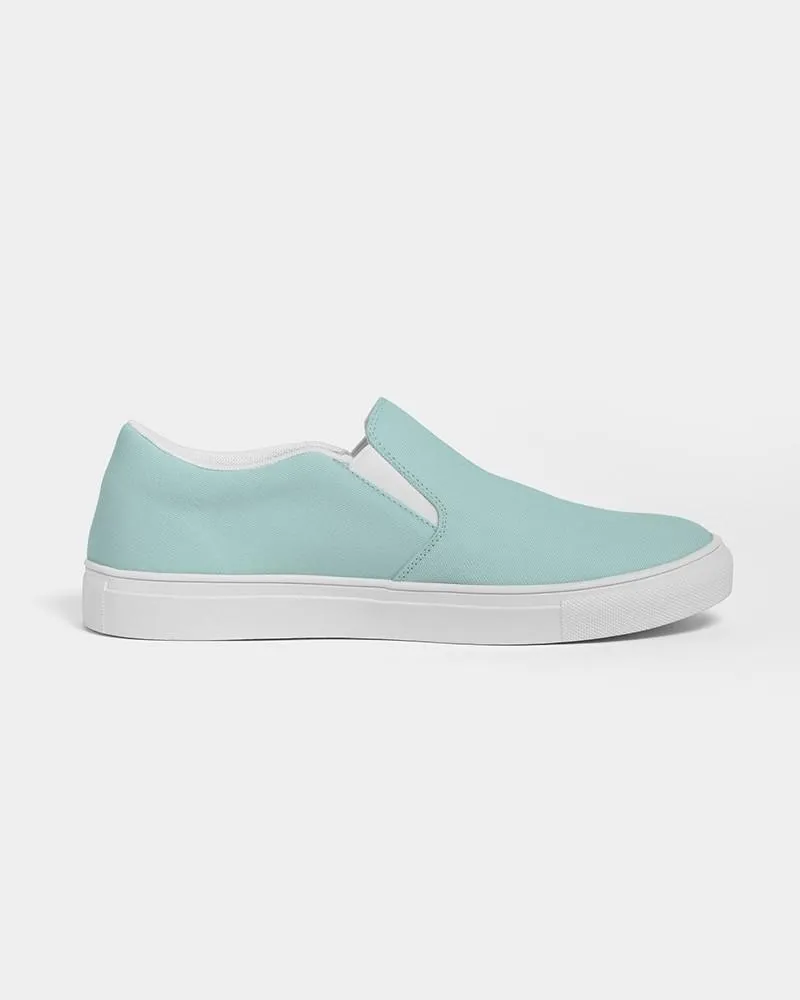 Pale Pastel Blue Cool Green Slip-On Canvas Sneakers | Women's | Bright Pale Pastel Blue Cool Green | C30M0Y15K0