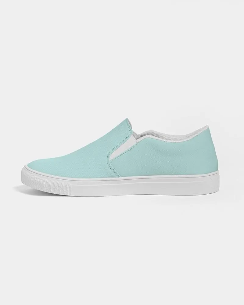 Pale Pastel Blue Cool Green Slip-On Canvas Sneakers | Women's | Bright Pale Pastel Blue Cool Green | C30M0Y15K0