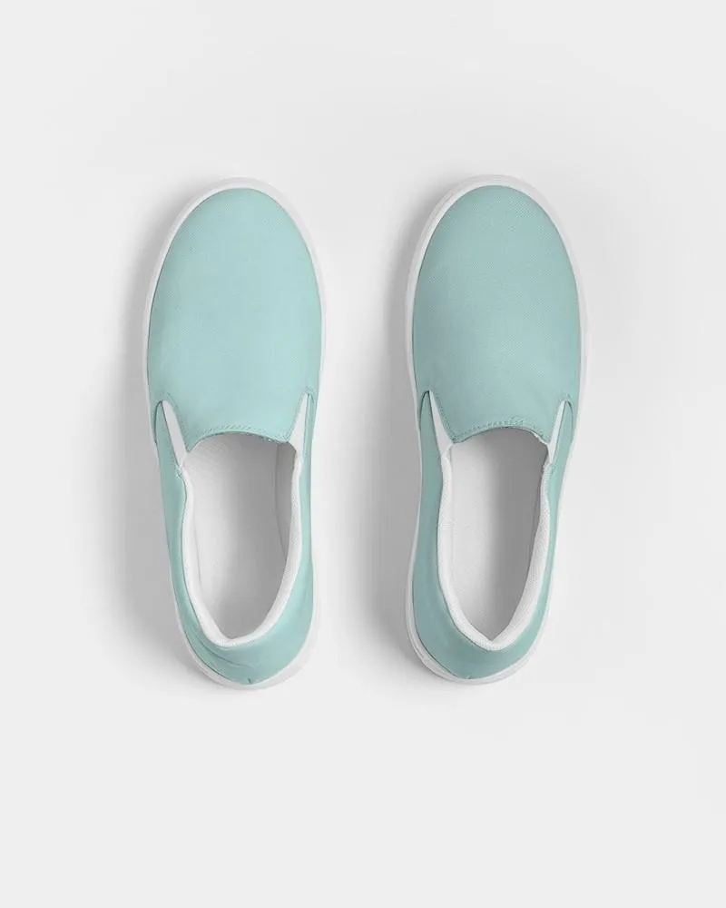 Pale Pastel Blue Cool Green Slip-On Canvas Sneakers | Women's | Bright Pale Pastel Blue Cool Green | C30M0Y15K0