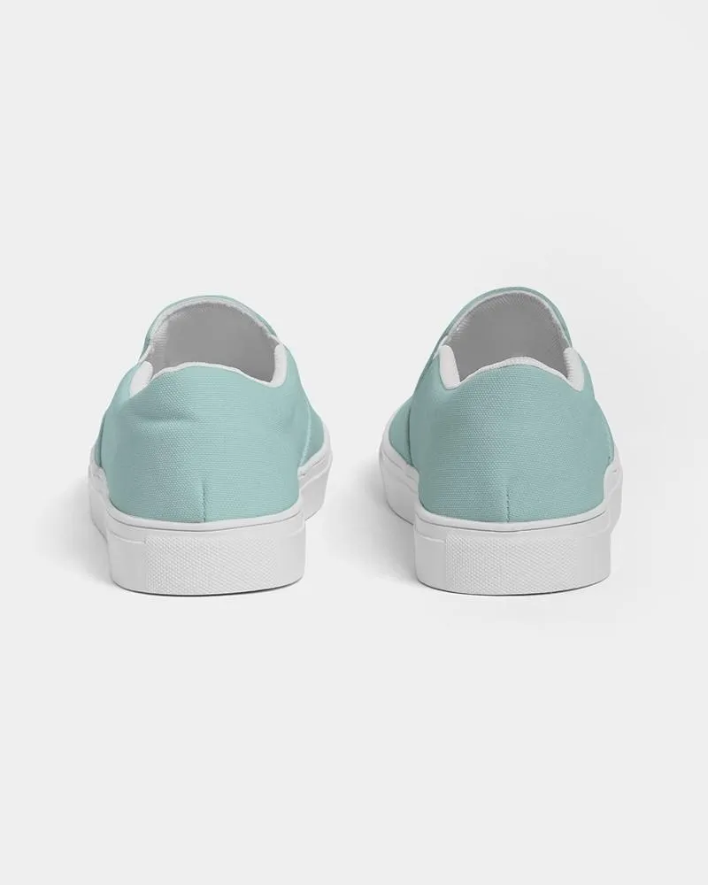 Pale Pastel Blue Cool Green Slip-On Canvas Sneakers | Women's | Bright Pale Pastel Blue Cool Green | C30M0Y15K0