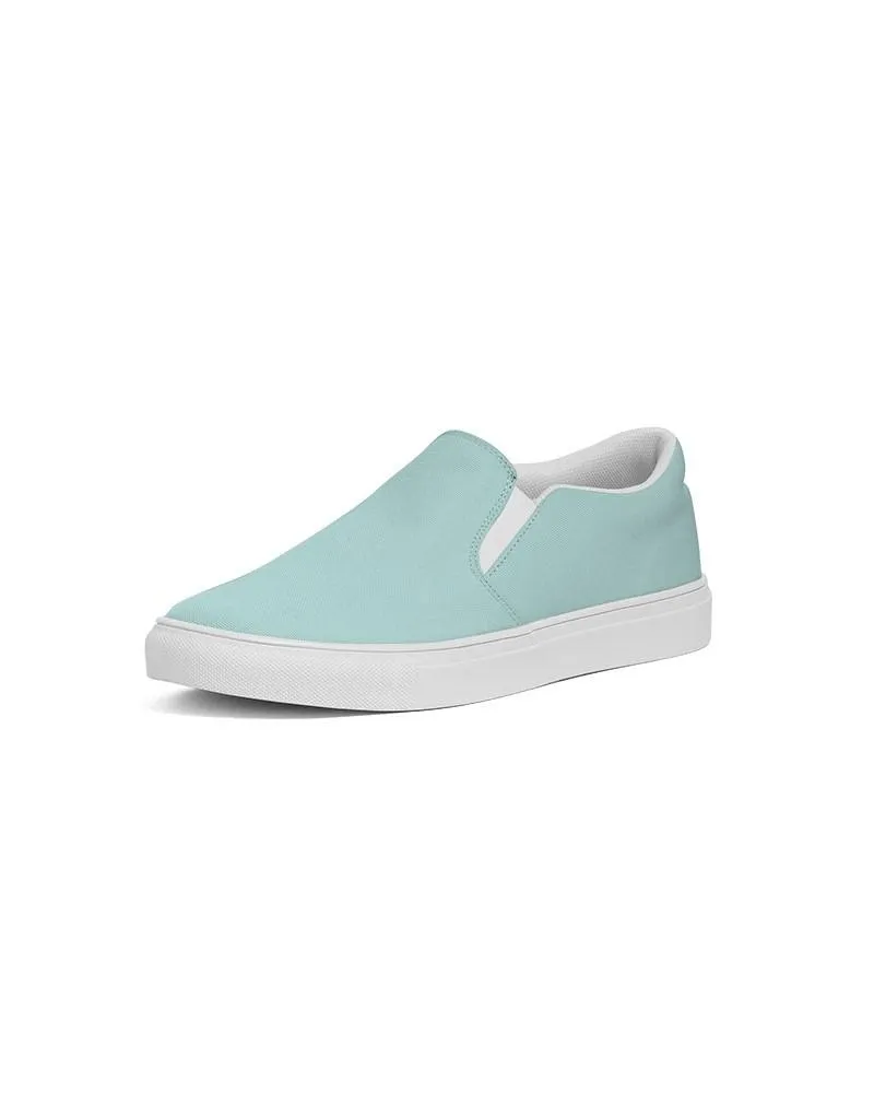 Pale Pastel Blue Cool Green Slip-On Canvas Sneakers | Women's | Bright Pale Pastel Blue Cool Green | C30M0Y15K0