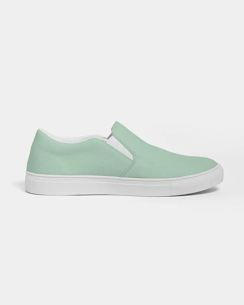 Pale Pastel Green Slip-On Canvas Sneakers | Women's | Bright Pale Pastel Green | C30M0Y30K0