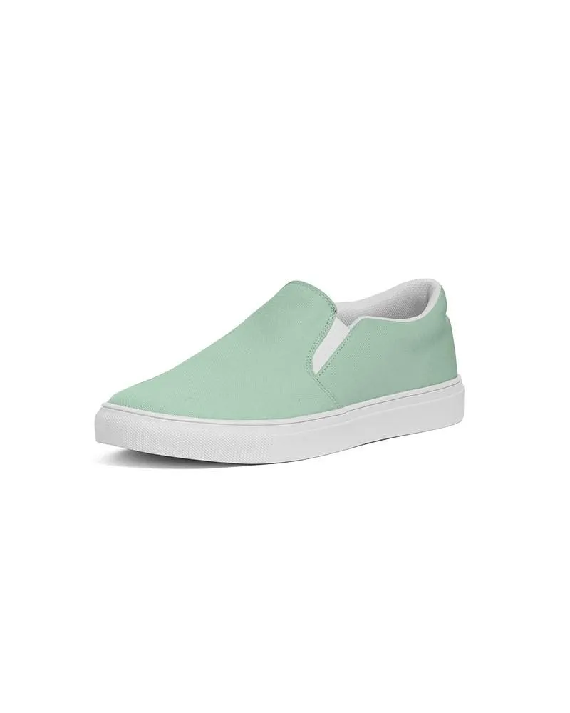 Pale Pastel Green Slip-On Canvas Sneakers | Women's | Bright Pale Pastel Green | C30M0Y30K0