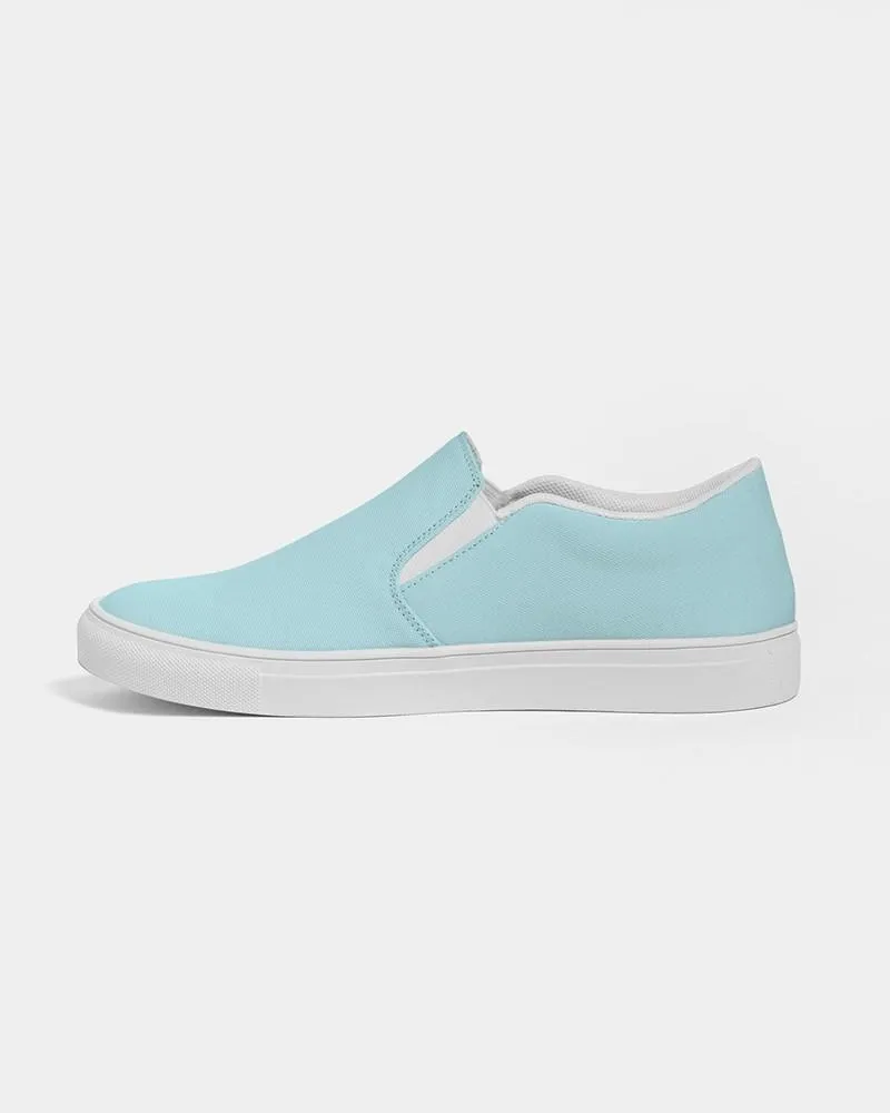 Pale Pastel Warm Cyan Slip-On Canvas Sneakers | Women's | Bright Pale Pastel Warm Cyan | C30M0Y8K0