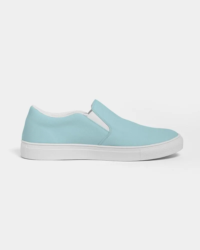 Pale Pastel Warm Cyan Slip-On Canvas Sneakers | Women's | Bright Pale Pastel Warm Cyan | C30M0Y8K0