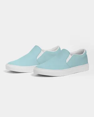 Pale Pastel Warm Cyan Slip-On Canvas Sneakers | Women's | Bright Pale Pastel Warm Cyan | C30M0Y8K0