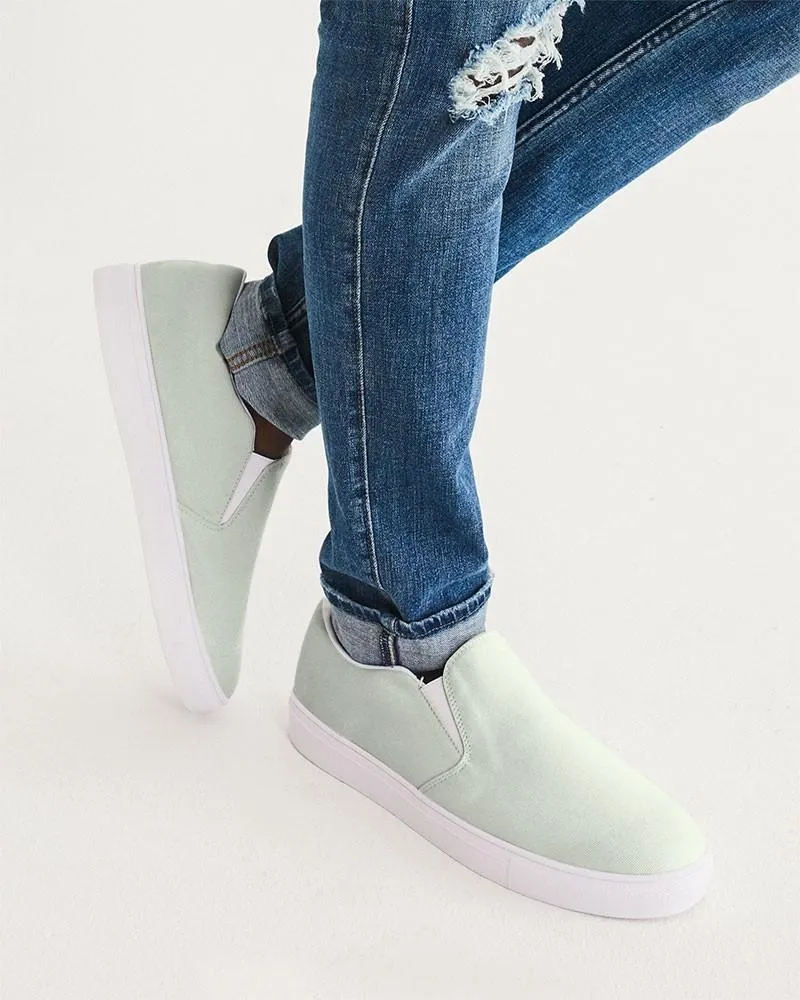 Pale Warm Green Slip-On Canvas Sneakers | Men's | Bright Pale Warm Green | C5M0Y10K0