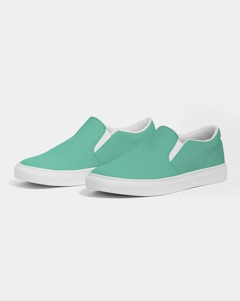 Pastel Cool Green Slip-On Canvas Sneakers | Women's | Bright Pastel Cool Green | C60M0Y45K0