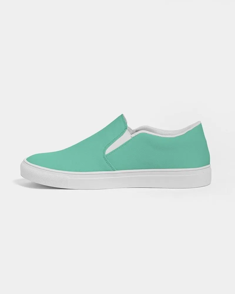 Pastel Cool Green Slip-On Canvas Sneakers | Women's | Bright Pastel Cool Green | C60M0Y45K0