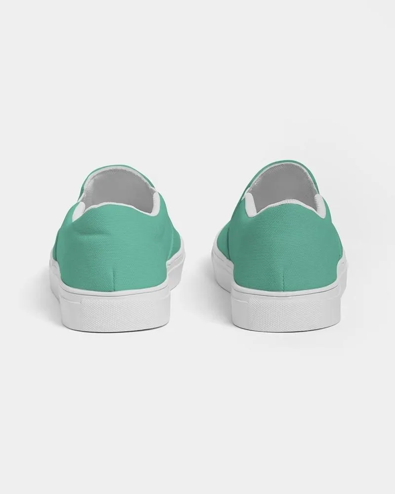 Pastel Cool Green Slip-On Canvas Sneakers | Women's | Bright Pastel Cool Green | C60M0Y45K0