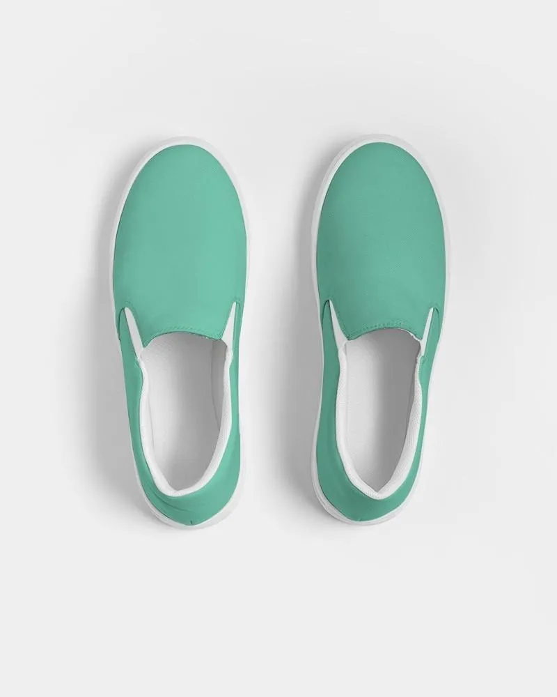 Pastel Cool Green Slip-On Canvas Sneakers | Women's | Bright Pastel Cool Green | C60M0Y45K0