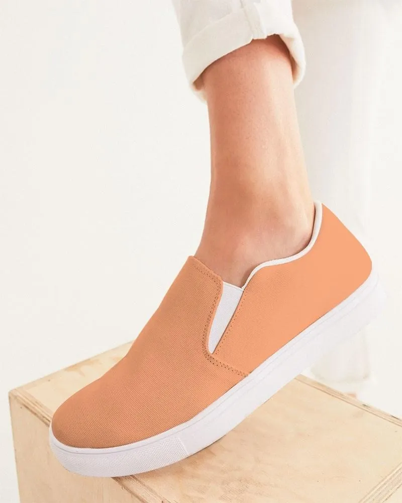 Pastel Orange Slip-On Canvas Sneakers | Women's | Bright Pastel Orange | C0M45Y60K0